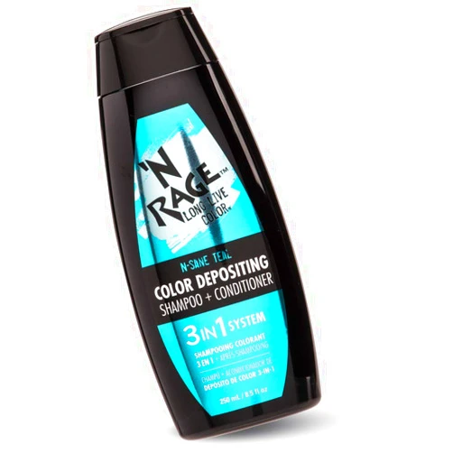 'N RAGE Color Depositing Shampoo + Conditioner 3 in 1 System (N-Sane Teal)