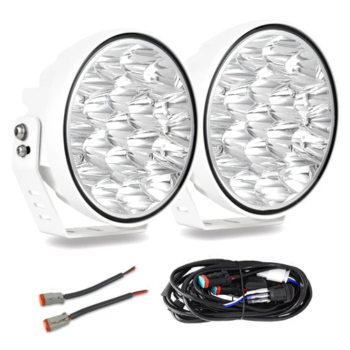 BIGLION.X 2Pcs 7inch White Boat Spotlights 210W 32000Lm Super Bright Off Road Lights Driving Roof Light Bar Marine Light Bar for Trucks Boat Marine