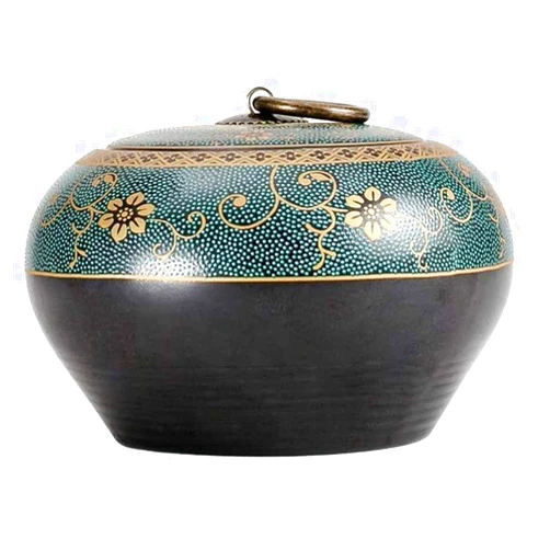 PJFJFP Tea Tin Ceramic Storage Tank,Sealed Container,Ceramics Tea Canister Tea Caddy Sealed Storage Tank Can Store Tea Honey Seed Coffee for Kitchen Spices, Tea, Coffee, Condiments