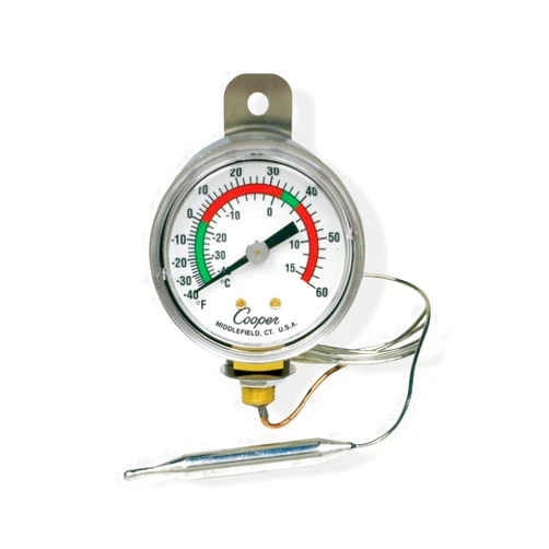 Cooper-Atkins 6642-06-3 Vapor Tension Panel Thermometer with Strap Hanger on Flange, NSF Certified, -40/60°F Temperature Range