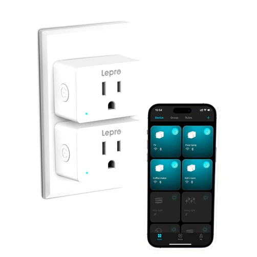 Lepro P1 Smart Plug Mini 15A, Smart Home Wi-Fi Outlet Plug, Compatible with Alexa & Google Assistant, APP Control, Safety Lock, Timer & Group Controller, 2.4G WiFi Only, UL & FCC Certified, 2 Pack