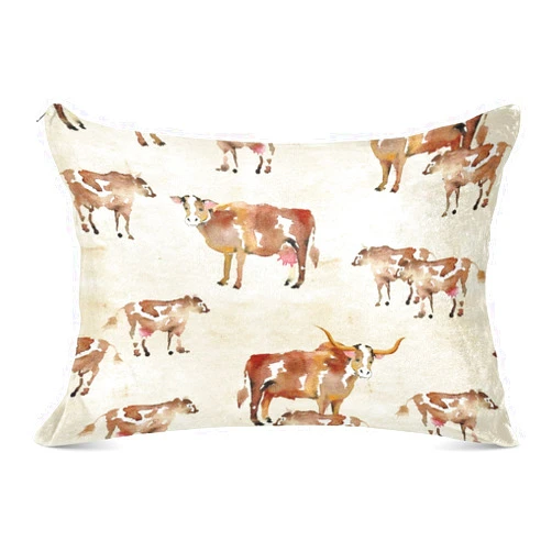 Burbuja Cows Pattern Pillowcase Queen Size 20x30 in, Ultra Soft and Cozy Plush Pillow Case Cover with Zipper for Hair Skin