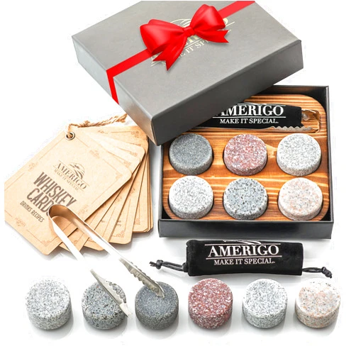 AMERIGO MAKE IT SPECIAL Gifts for Men Dad, Christmas Stocking Stuffers, Whiskey Stones, Unique Gift for Father, Birthday Ideas for Him Boyfriend Husband Grandpa, Cool Gadgets Presents