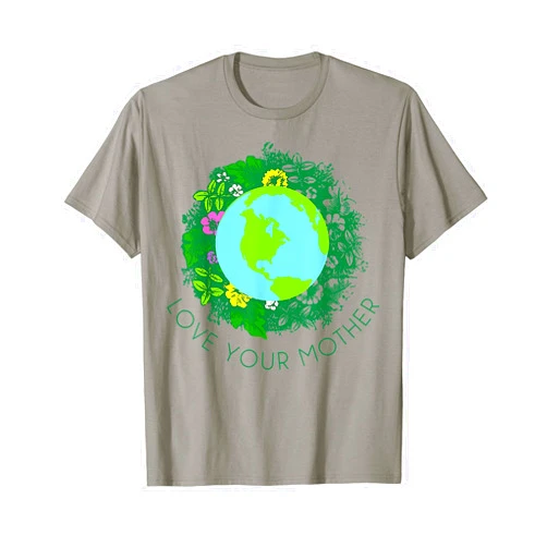 Love Your Mother Earth and Flowers Shirt Cute Earth Day Gift T-Shirt