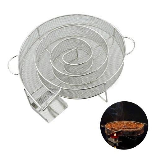 Kucoolou Cold Smoke Generator for BBQ Bacon Fish Salmon Meat dust Hot and Smoking Salmon Meat Burn Smoker Tools Bacon Meat Fish (round)
