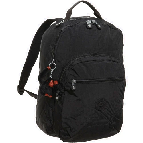 Kipling Seoul Go Laptop, Padded, Adjustable Backpack Straps, Zip Closure (One Size, Black Tonal)