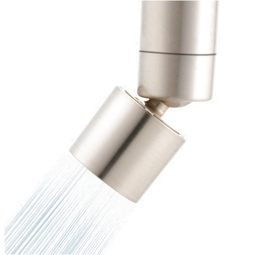 Hibbent NSF/ANSI/CAN 61 Certified Faucet Aerator, CUPC Certification 360 Degree Swivel Kitchen 2-Flow Sprayer Splash-Proof Water Saving Faucet Extender- 55/6 Inch-27UNS Female Thread, Brushed Nickel