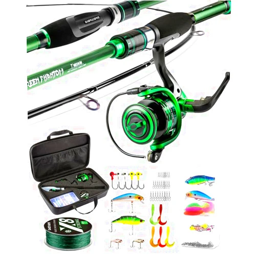 Ghosthorn Fishing Rod and Reel Combo, Graphite Telescoping Fishing Pole Collapsible Portable Travel Kit with Carrier Bag for Freshwater Fishing Gift for Men Women