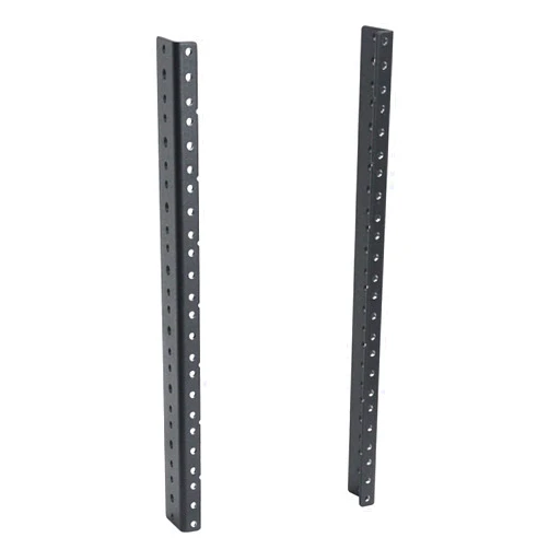 RIVECO 2 PCS 8U Rack Rails, Tapered Holes Rack Mount Rails for Recording & Network Wooden Cabinet Mounting, 3.0 mm Thickness Steel Heavy Duty, Screws Included Black