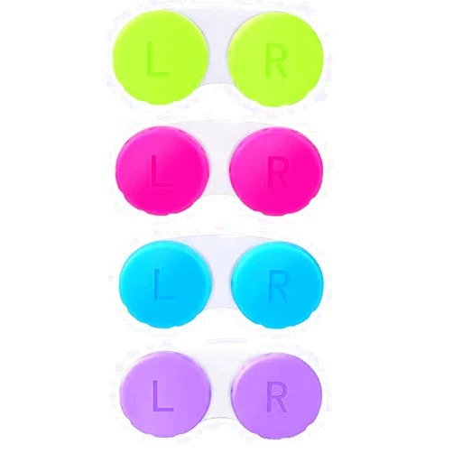 KISEER 4 Pack Colorful Contact Lens Case Box Holder Container Soak Storage Kit