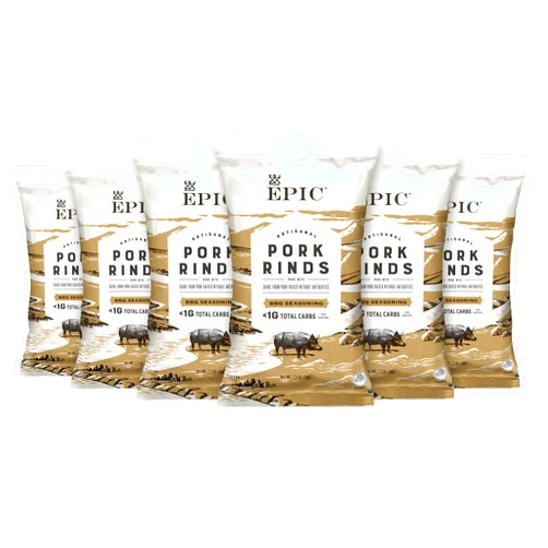 Epic Provisions EPIC Artisanal Pork Rinds, BBQ, Keto-Consumer Friendly, 2.5 oz (Pack of 6)