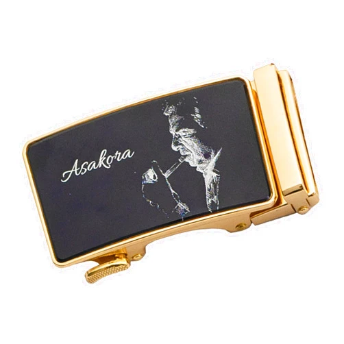 Asakora Custom Engraved Ratchet Belt Buckle for Men，Personalize Image Logo or Text 1 3/8