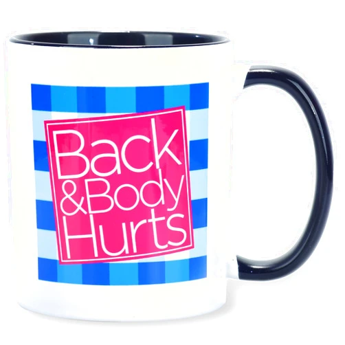 Hipumagic Back and Body Hurts Mug - Funny Coffee Mug,Back & Body Hurts Travel Mug for Women Girls Men,Novelty Cup Birthday Gift for Mom Sister Bff Coworker Boss,Office or Home Use,11Oz (BLACK)