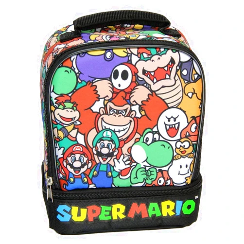 AI ACCESSORY INNOVATIONS Super Mario Lunch Box Soft Kit Dual Compartment Insulated Cooler Characters