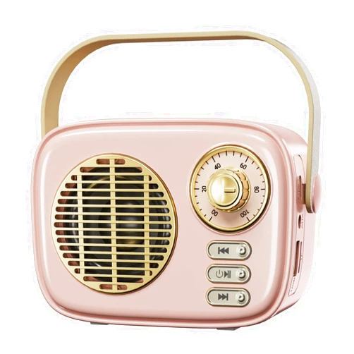 Aipidmaga Retro Bluetooth Speaker,Vintage Decor,Mini Wireless Bluetooth Speaker,Gifts for Teenage Girls Women,Pink Cute Portable Old Fashion Style for Kitchen Desk Bedroom Office Party (Pink)