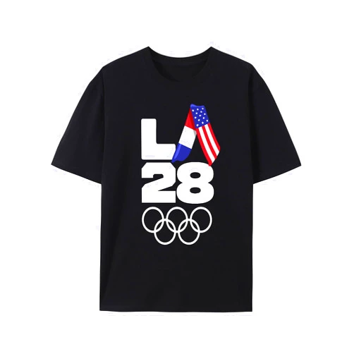 Generic Paris Olympic 2024 Sports Games，Los Angeles 2028 Olympics USA Official Gear Unisex Cotton Gift T-Shirt TEE