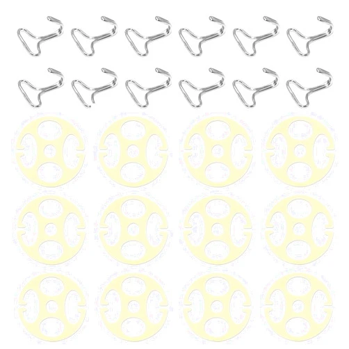 Vrasly 24 Pcs Car Seat Cover Plum Plate Metal Hook - 12Pcs Plastic Car Seat Covers Chucks + 12Pcs Metal Hook Locking Clip Plastic Card Fixing Buckle, Fastener Buckle for Car Seat Replacements Accessories