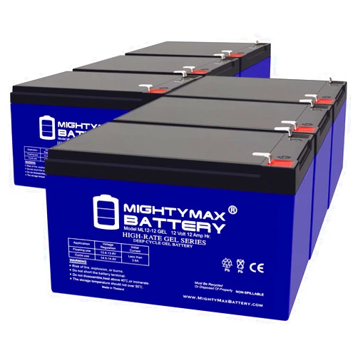 Mighty Max Battery 12V 12AH Gel F2 Replacement Battery Compatible with Zipr 4 Xtra Mobility Scooter - 6 Pack