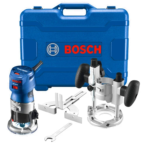 Bosch GKF125CEPK 1.25 HP (Max) Variable-Speed Palm Router Combination Kit, Blue