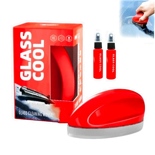 Ouizaro Powerful Windshield Cleaner & Oil Film Remover,Car Glass Cleaner,Car Windshield Cleaner Tool,Window Glass Cleaner for Auto, Car Cleaning Brush,Streak-Free Shine, Without Damaging Glass(1pc+2refill)