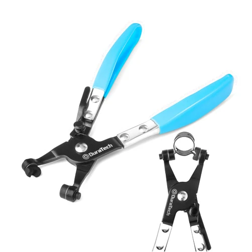 DURATECH Hose Clamp Pliers, Hose Clamp Tool with Swivel Flat Band, Automotive Repair Tool for the Removal and Installation of Ring-Type and Spring Band Clamps