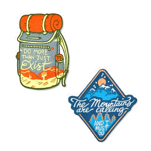 O'Houlihans - Iron On Patches Patch Set - Do More Than Just Exist + The Mountains are Calling and I Must Go - 2 Pack of Premium Quality Embroidered Patches