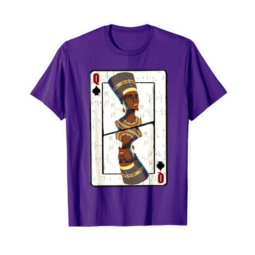 King Queen Halloween Matching Designs for Couples Queen Spades African American Card Halloween T-Shirt