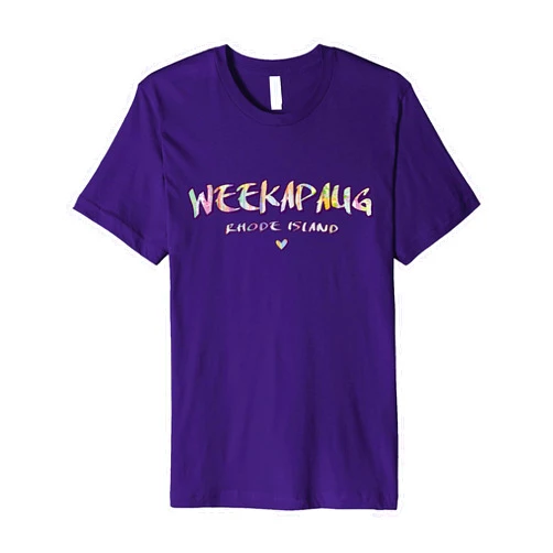 Rhode Island Arts and Culture Weekapaug Rhode Island - Weekapaug RI Watercolor Logo Premium T-Shirt