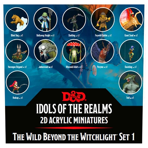 WizKids D&D Idols of The Realms: The Wild Beyond The Witchlight : 2D Set 1 -16pc Dungeons & Dragons 2D Acrylic Miniatures - RPG