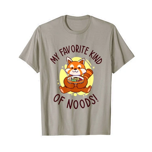 My Favorite Kind Of Noods Cute Red Panda Eating Ramen Noodle Japanese Food T-Shirt