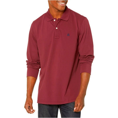 Brooks Brothers Men's Long Sleeve Cotton Pique Stretch Polo Shirt