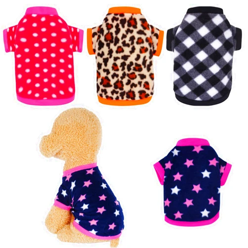 Rbenxia 4 Pieces Dog Fleece Sweaters Puppy Warm Sweater Doggie Sweatshirt Soft Fleece Dog Pajamas Puppy Clothes Winter Dog Outfits for Small Puppy Dog Cat Pets (Medium)