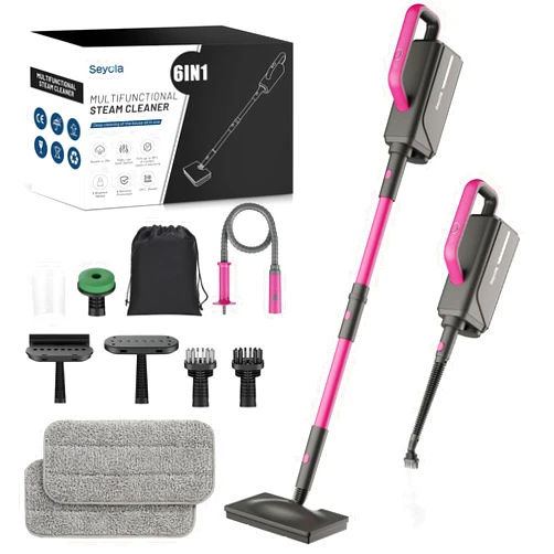 Seyola Steam Mop for Floor Cleaning, Steam Cleaner for Home with Handheld 6-in-1 Multi-function Attachments for Hardwood Floors, Clothes,Windows,Tiles Grout,Furniture