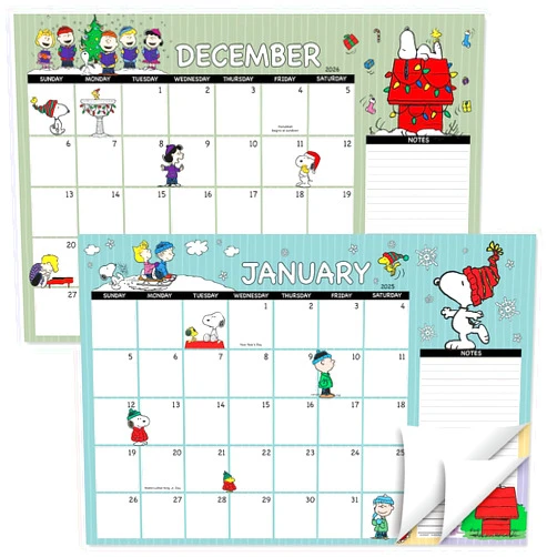 Current 2025-2026 PEANUTS® Desk Calendar Pad, 11-Inch x 16-1/4-Inch Size, Large 24-Month Bookstore-Quality Calendars for Kitchen & Office, by Current