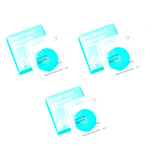 Cocolab COCOFLOSS Coconut-Oil Infused Woven Dental Floss | Mint | Dentist-Designed | Vegan and Cruelty-Free | 6 Month Supply (32 Yds x 3 Units) Fresh Mint