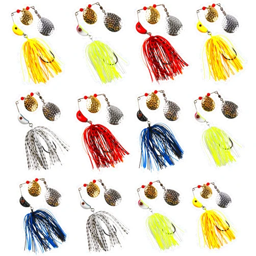 SILANON Spinner Baits Fishing Lures Kit,Bass Fishing Lures Spinnerbaits Buzzbait Set Hard Metal Swimbait Jig Lure for Bass Pike Trout Walleye Freshwater Saltwater