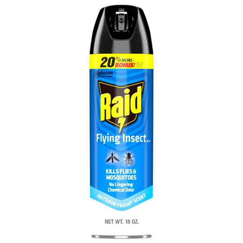 Raid Flying Insect Spray, Outdoor Fresh Scent, Kills Flies, Mosquitoes, and Other Flying Insects on Contact, for Indoor and Outdoor Use, 18oz