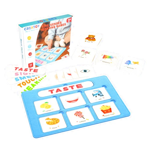 Creatoy Montessori Busy Board for Toddlers Learning Activities Kids Sensory Sorting Toys to Learn 5 Senses and Develop Fine Motor Skills, Autism Speech Therapy Toys Homeschool Must Haves