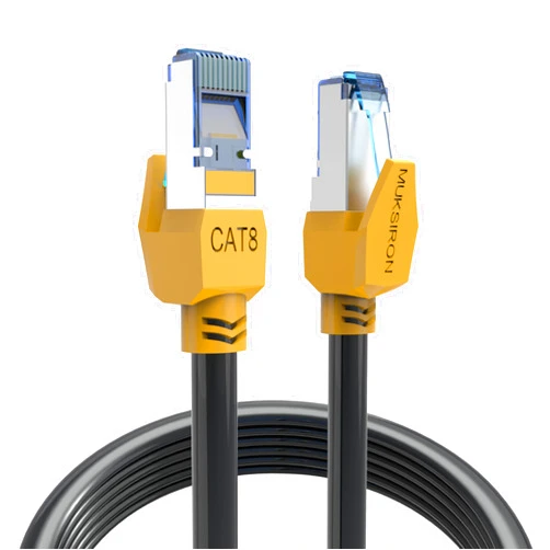 MUKSIRON Ethernet Cable 10 ft, Cat 8 Ethernet Cable,Support Cat5/Cat5e/Cat6/Cat6e/Cat7 Standards,High Speed 40Gbps 2000Mhz F/FTP LAN Wires with RJ45 Gold Plated Connector for PC, Modem,Router