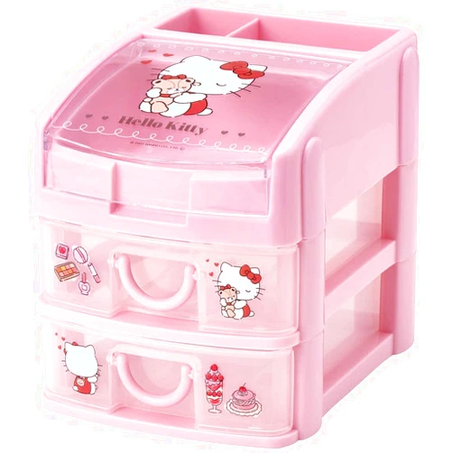 Skater CHE3N-A Mini Chest, Storage Case, Storage Box, Hello Kitty, Fluffy Roman, Sanrio, 5.9 x 7.5 x 6.5 inches (15 x 19 x 1