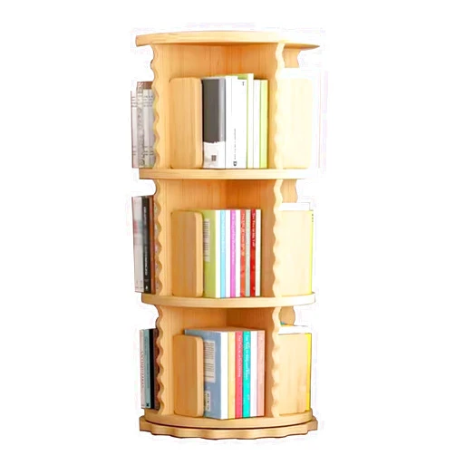Meng Wei home Solid Wood Revolving Bookcase Multi-Layer Bookshelf Children's Bookshelf Children's Picture Book Shelf Magazine Shelf 360° Rotatable (Size : 50.5x50.5x97cm)
