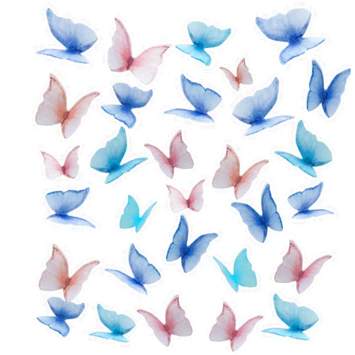 Morofme 50pcs Edible Butterfly Cupcake Topper, Fairy Butterfly Cake Toppers, 3D Colorful Wafer Paper Butterfly Cake Decorations for Wedding Birthday Baby Shower Party Supplies Food Decoration