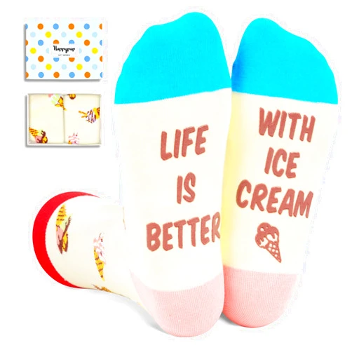 HAPPYPOP Cheese Gifts Ramen Ice Cream Gifts - Ice Cream Socks Cheese Ramen Food Socks Men Women