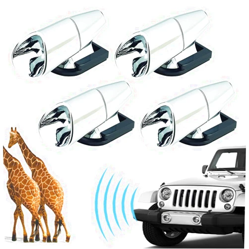 Pormkig 4pcs Deer Warning Whistles Device for Car, Anti-Deer-Ultrasonic-Whistle, Save Animal Horn Alert Protector Device, Automotive Invisible Safety Sensor for SUVs Truck Motorcycle Off-road Vehicle RVs Taxi