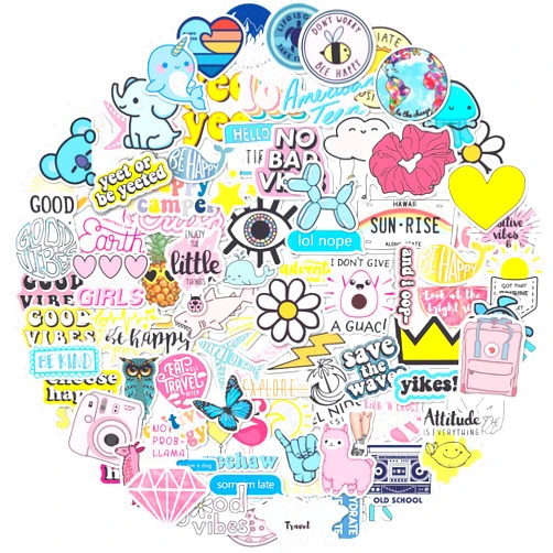 EL NIDO DESIGN 100 VSCO Stickers, Aesthetic Stickers, Cute Stickers, Laptop Stickers, Vinyl stickers, Stickers for Water Bottles, Waterproof stickers, stickers for kids teens, Christmas teen girl gifts sticker packs
