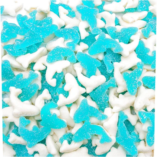 Donty-Tonty Gummy Sharks 5 lb – Jelly Candy in Resealable Bag, Soft & Chewy, Sugar Coated Shark Gummies, Gummy Candy Bulk, Bold Flavor, Fun Shape