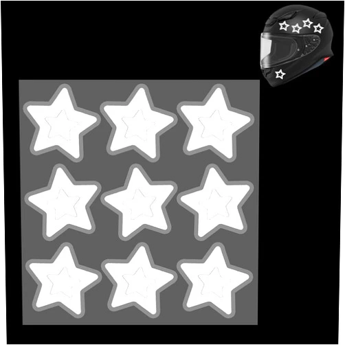 PH PandaHall 6pcs Star Reflective Stickers Decorative Reflective Decal White Star Motorcycle Helmet Stickers Waterproof Self Adhesive Vinyl Sticker for Car Motorcycle Bike Trailer Helmet Mailbox Bag