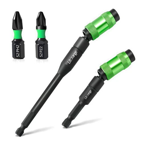 Litorange 4PCS 90mm & 145mm Magnetic Pivoting Impact Screwdriver Drill Bit,1/4