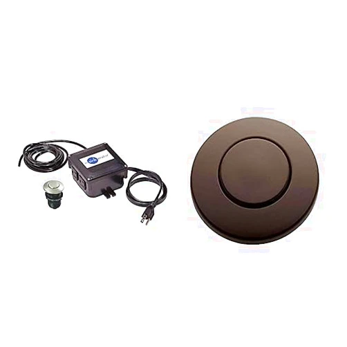 InSinkErator Air Switch Garbage Disposal Button Dual Outlet Kit, STS-OOSN, Oil-Rubbed Bronze/Satin Nickel