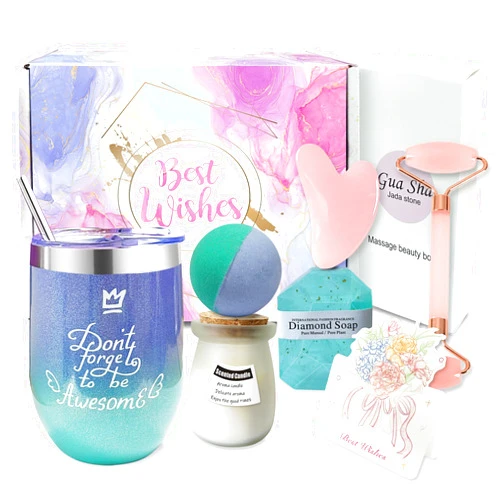 R-LOMU Luxury Spa Gift Set for Women – Perfect for Birthdays, Anniversaries & Self-Care – Includes Bubble Bath, Face Massager, Candle & More – Ideal Gift for Mom, Wife, Daughter, or Best Friend